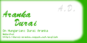 aranka durai business card